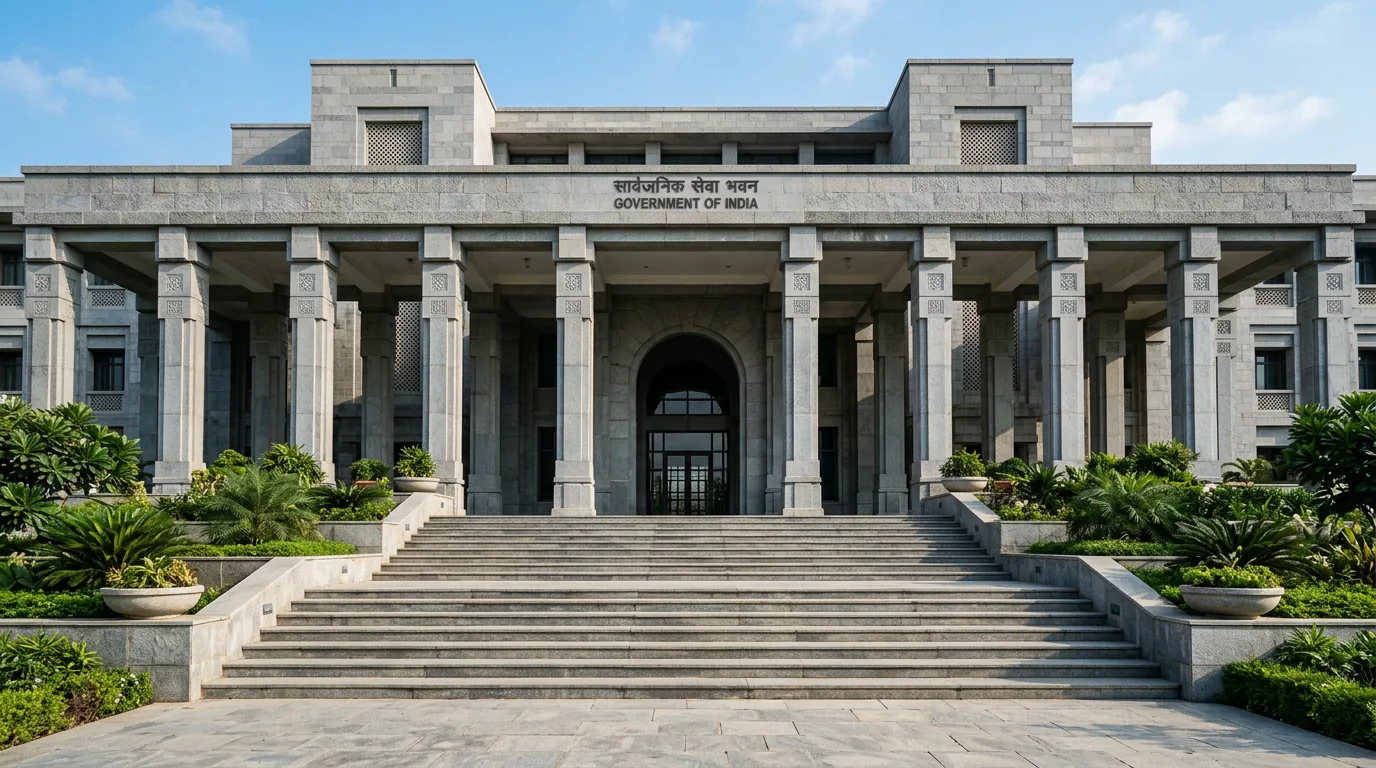 Institutional government building representing public-sector document programmes