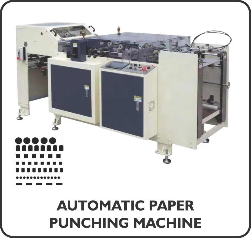 Automatic paper punching machine with programmable control panel and hole pattern tooling
