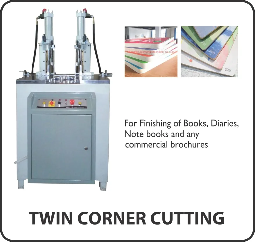 Twin corner cutting machine for rounding book, diary, and brochure corners