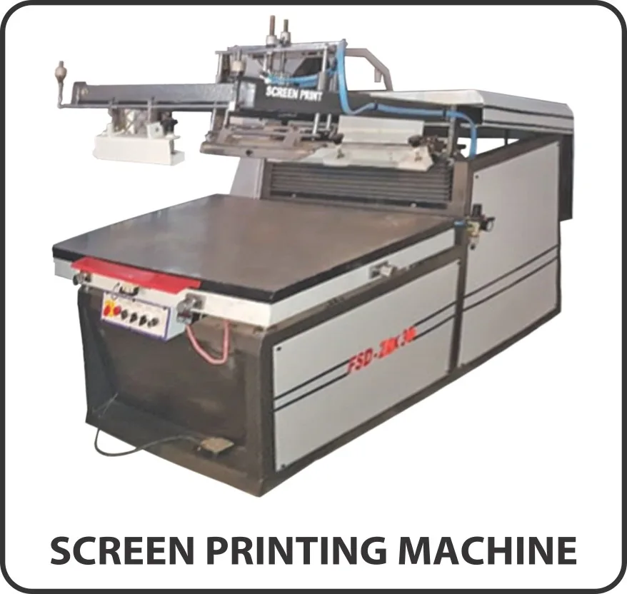 Flat-bed screen printing machine with vacuum table